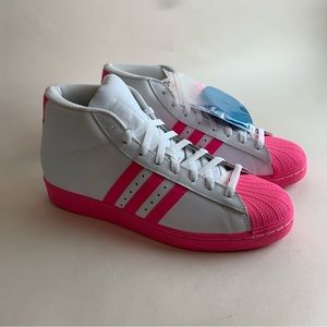NWT Originals Pro Model High Top Sneakers Mens Size 10.5 White Pink FY2755